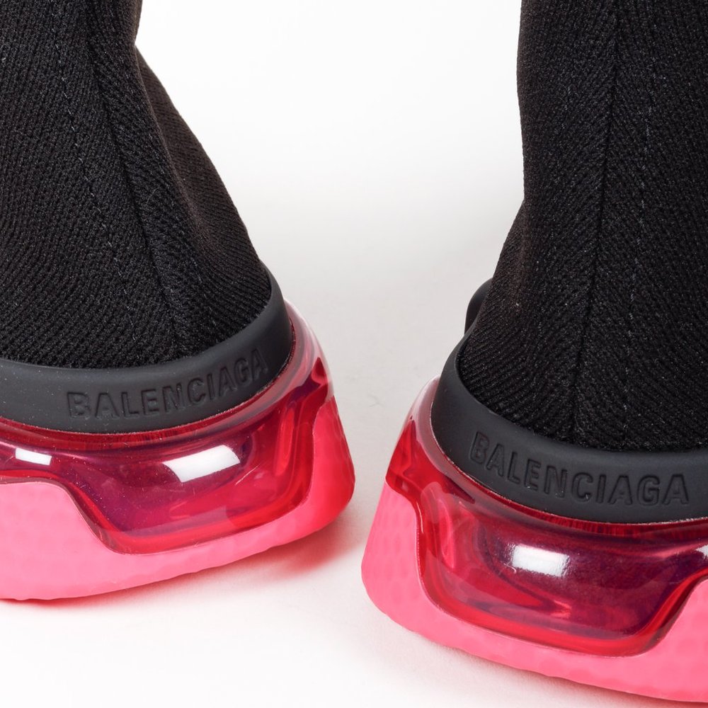 Balenciaga Black and Pink Speed LT Sneakers - Picture 10 of 12